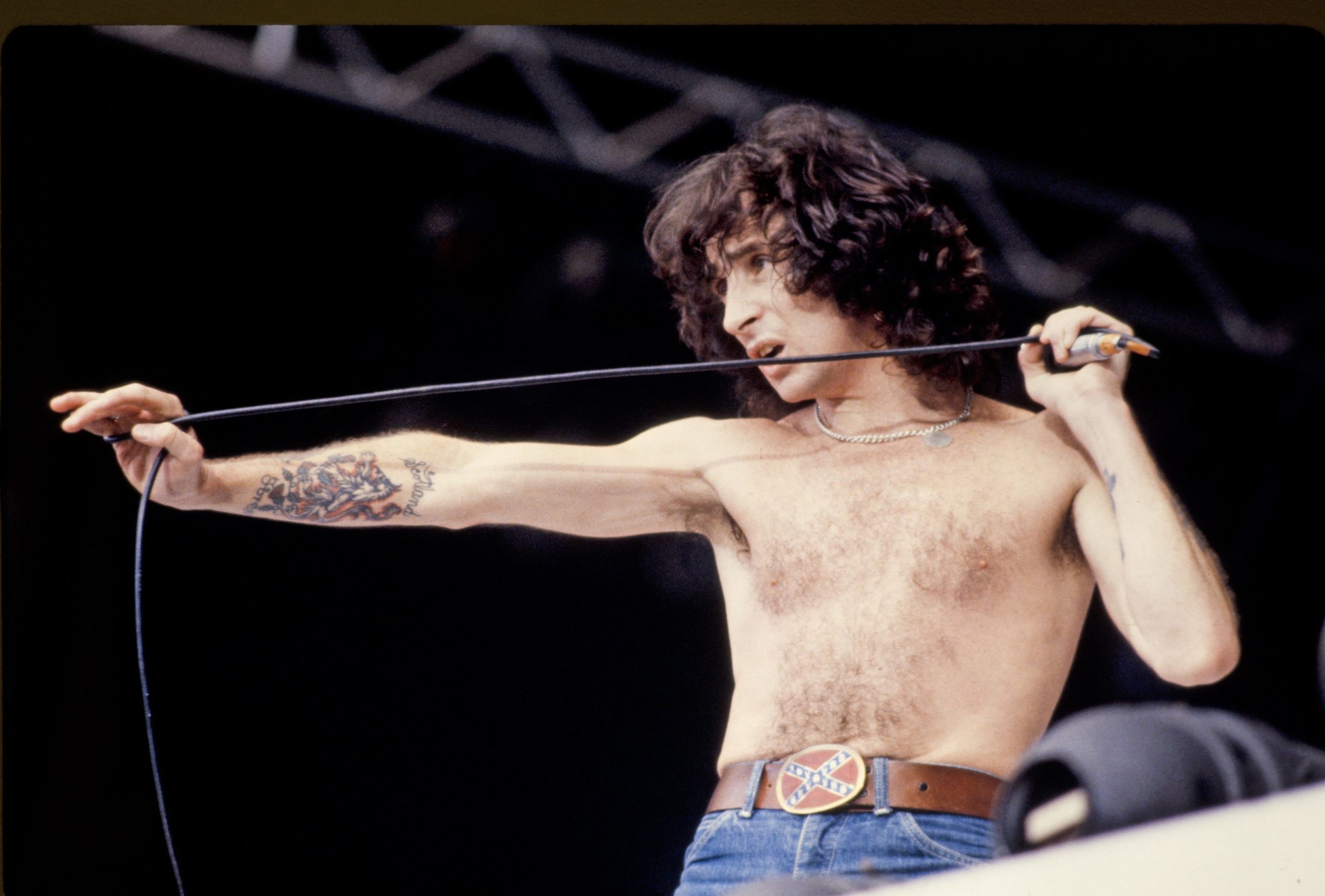 Bon Scott Of AC/DC At Wembley Stadium